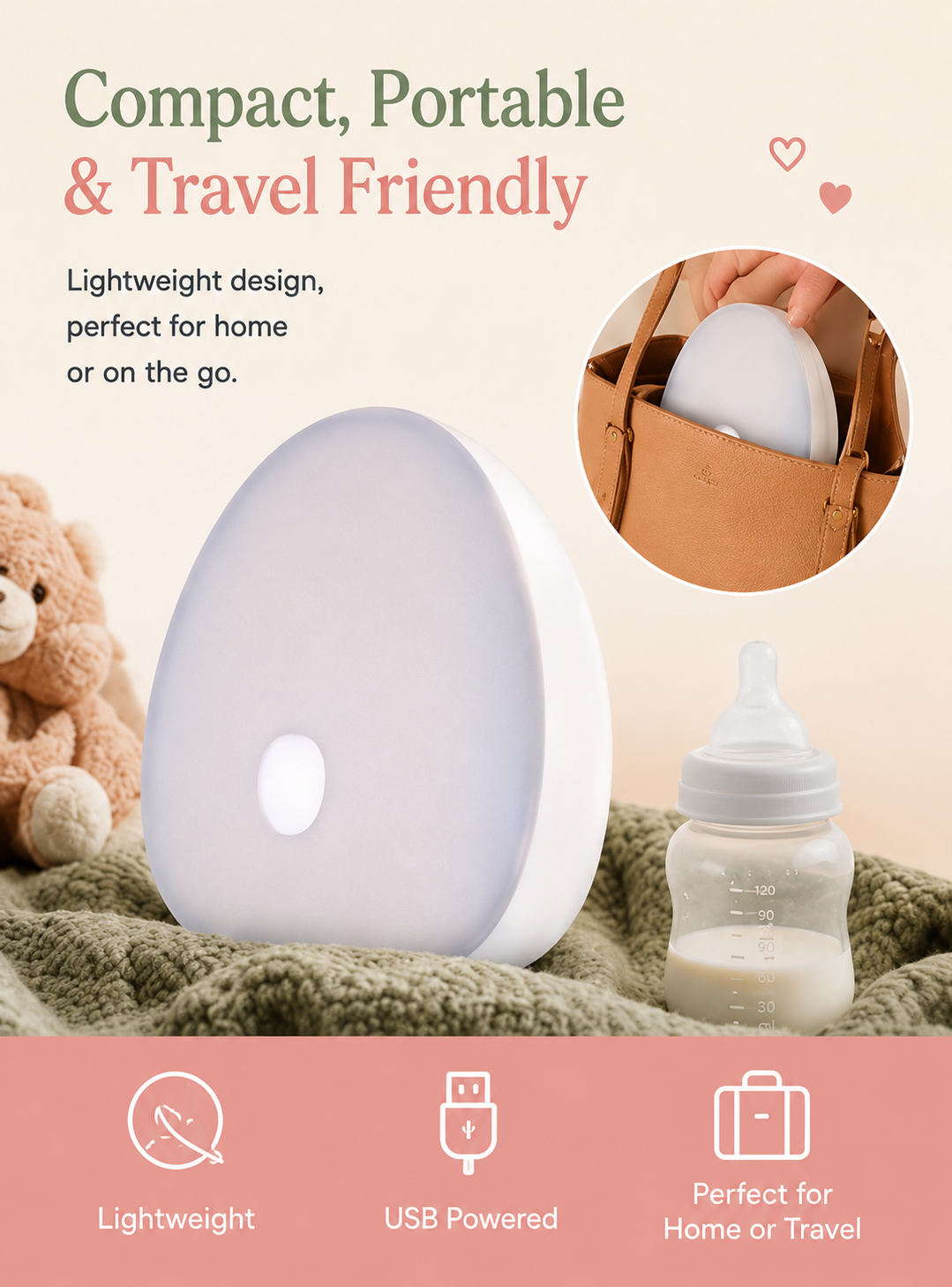 😴 Little Nestlings™ Peaceful Dreams White Noise Lamp