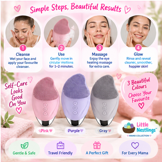 💕 Little Nestlings™ MamaGlow Facial Cleansing & Massage Brush