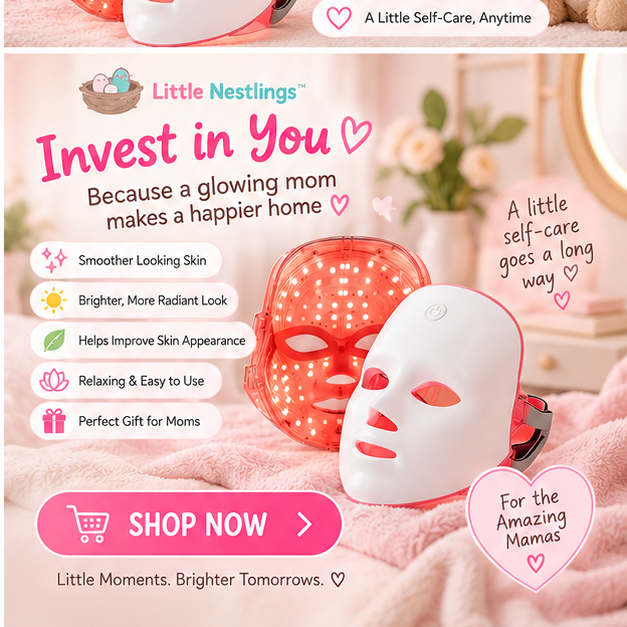 💖 Little Nestlings™ MamaGlow 7-Colour LED Face Mask
