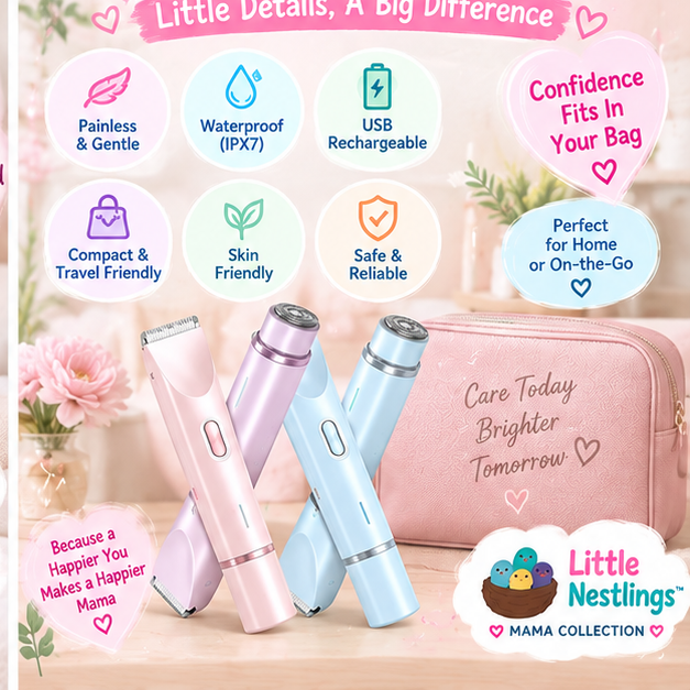 🩷 Little Nestlings™ MamaSmooth 2-in-1 Shaver & Trimmer