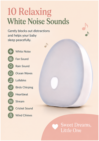 😴 Little Nestlings™ Peaceful Dreams White Noise Lamp