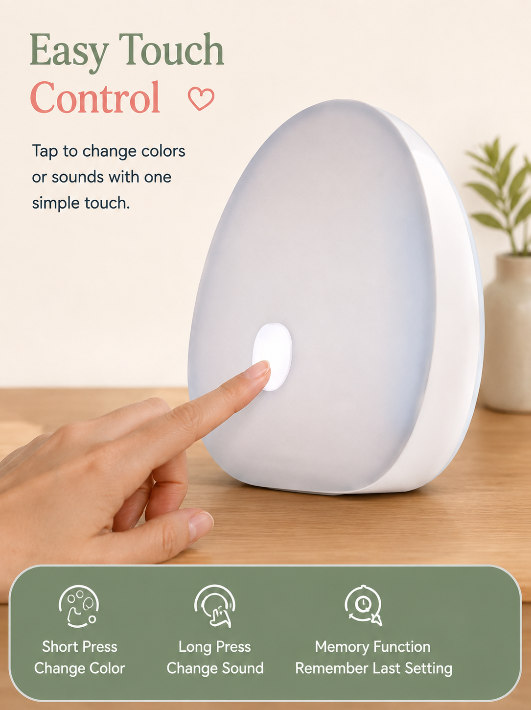 😴 Little Nestlings™ Peaceful Dreams White Noise Lamp