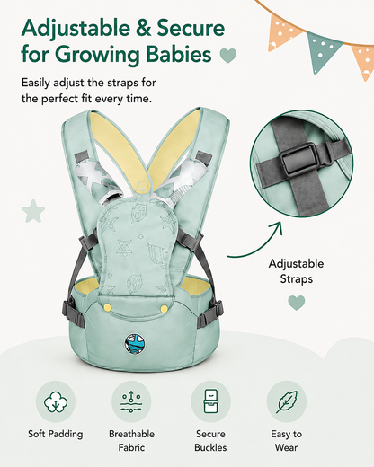 🐣 Little Nestlings™ CozyCarry Baby Waist Seat Carrier