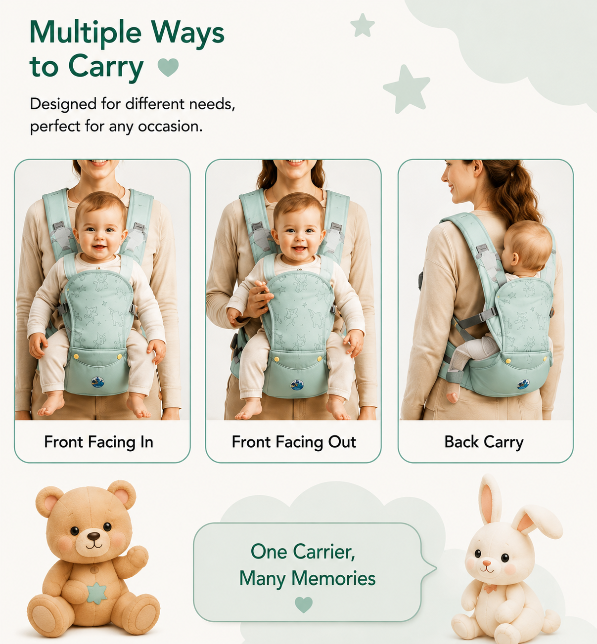 🐣 Little Nestlings™ CozyCarry Baby Waist Seat Carrier