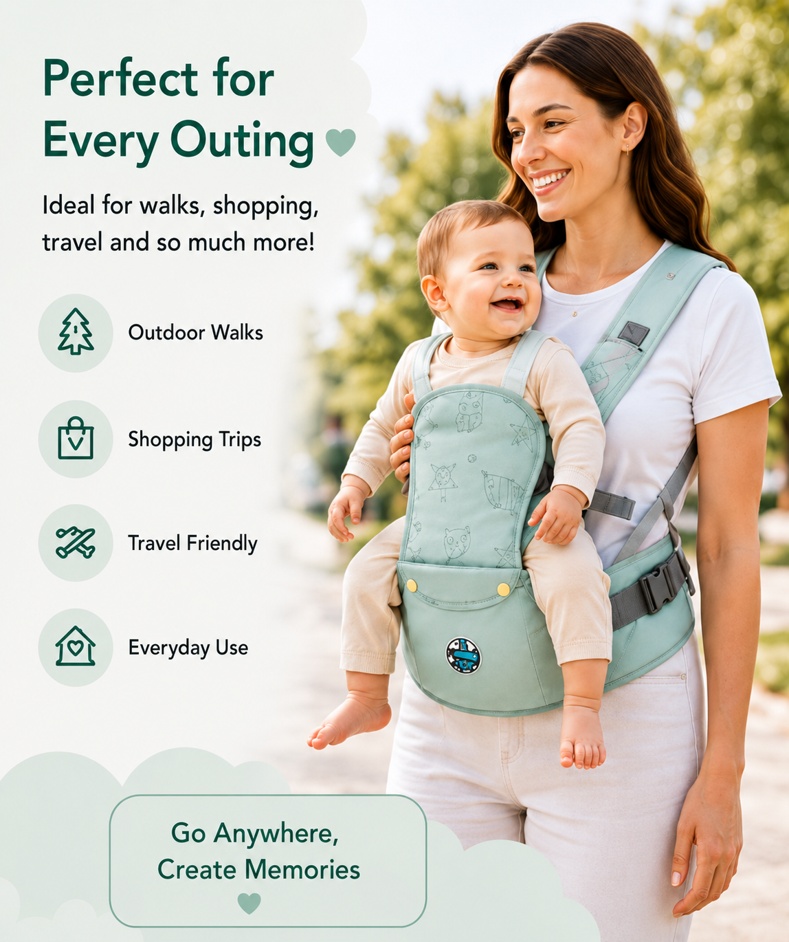 🐣 Little Nestlings™ CozyCarry Baby Waist Seat Carrier