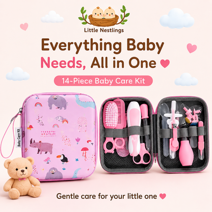 Baby Care 14-Piece Complete Newborn Grooming Kit | Head-to-Toe Essentials