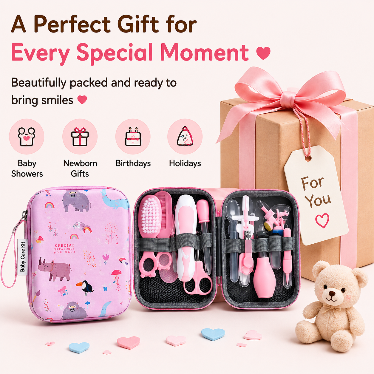 Baby Care 14-Piece Complete Newborn Grooming Kit | Head-to-Toe Essentials