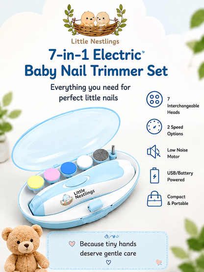 🐣 Little Nestlings™ GentleCare 7-in-1 Baby Nail Trimmer