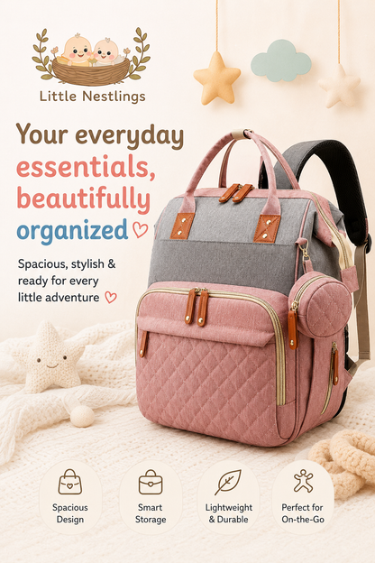 Multifunction Diaper Backpack | Built-In Changing Station & Insulated Bottle Pockets