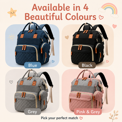 Multifunction Diaper Backpack | Built-In Changing Station & Insulated Bottle Pockets