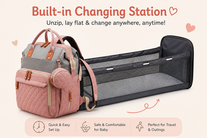 Multifunction Diaper Backpack | Built-In Changing Station & Insulated Bottle Pockets