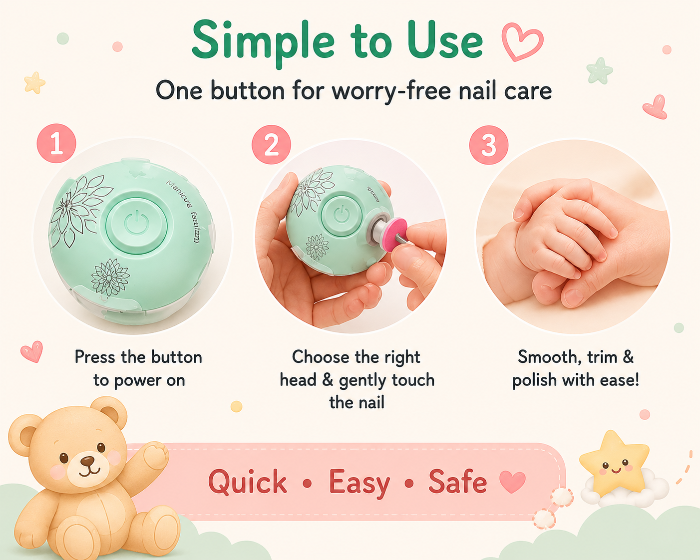 Baby Electric Nail Care Kit — Safe, Gentle & Easy to Use
