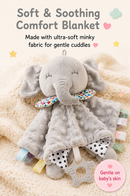 Soft Animal Baby Rattle & Teether Toy | Comforter for Infants & Toddlers