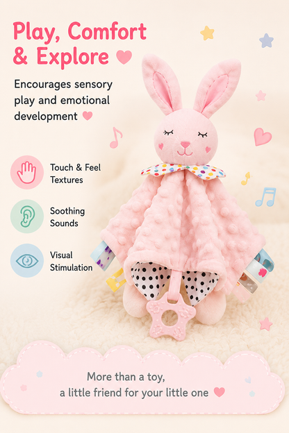 Soft Animal Baby Rattle & Teether Toy | Comforter for Infants & Toddlers