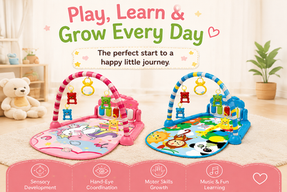 🧸 Little Nestlings™ Play & Grow 2-in-1 Baby Piano Activity Gym