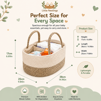 🐣 Little Nestlings™ CozyNest Baby Organizer Basket