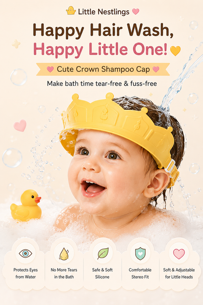 Little Nestlings™ SplashGuard Baby Shampoo Crown 👑🫧
