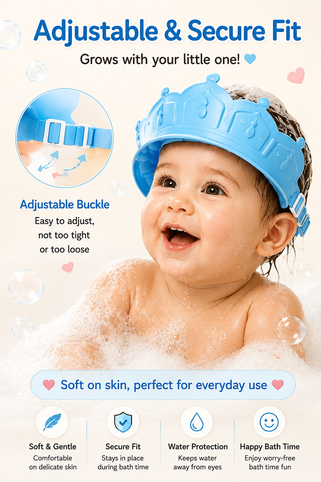 Little Nestlings™ SplashGuard Baby Shampoo Crown 👑🫧