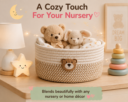 🧸 Little Nestlings™ Teddy Tidy Woven Storage Basket