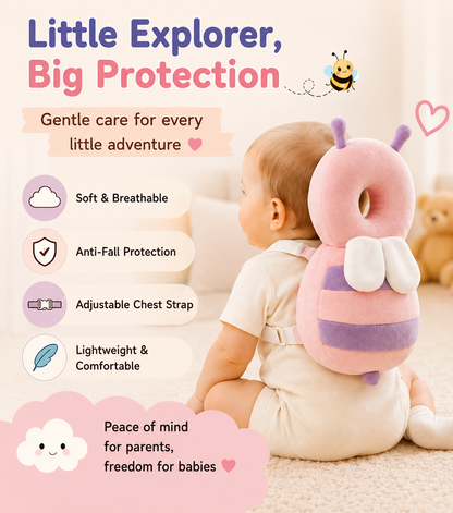 🐝 Little Nestlings™ BumbleGuard Baby Head Protector