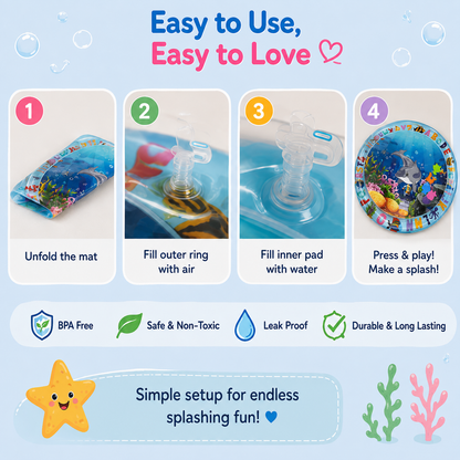 🌊 Little Nestlings™ Splash & Explore Baby Water Play Mat 🐬💦