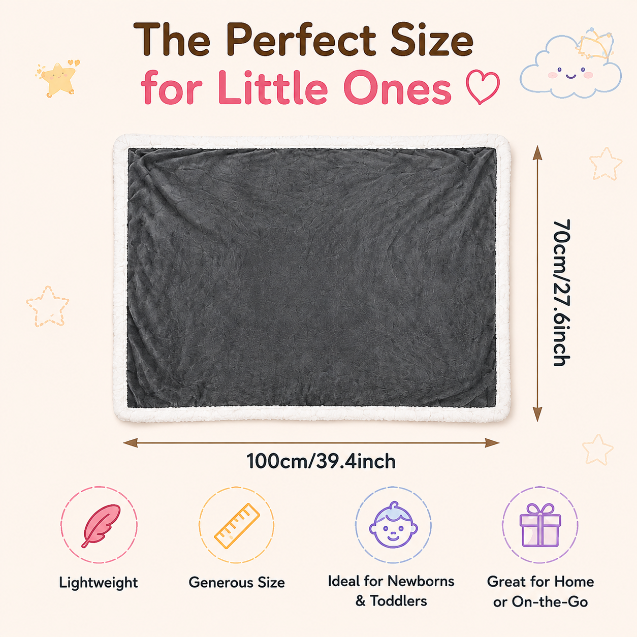 🧸 Little Nestlings™ SnuggleCloud Double-Sided Baby Blanket