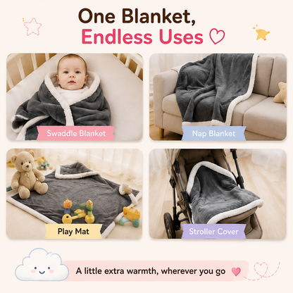 🧸 Little Nestlings™ SnuggleCloud Double-Sided Baby Blanket