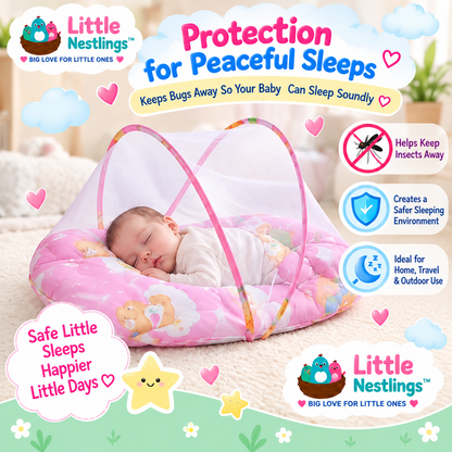 🩷💙 Little Nestlings™ DreamGuard Foldable Baby Mosquito Net Bed