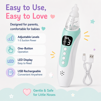 👶💚 Little Nestlings™ BreatheEasy Baby Nasal Aspirator