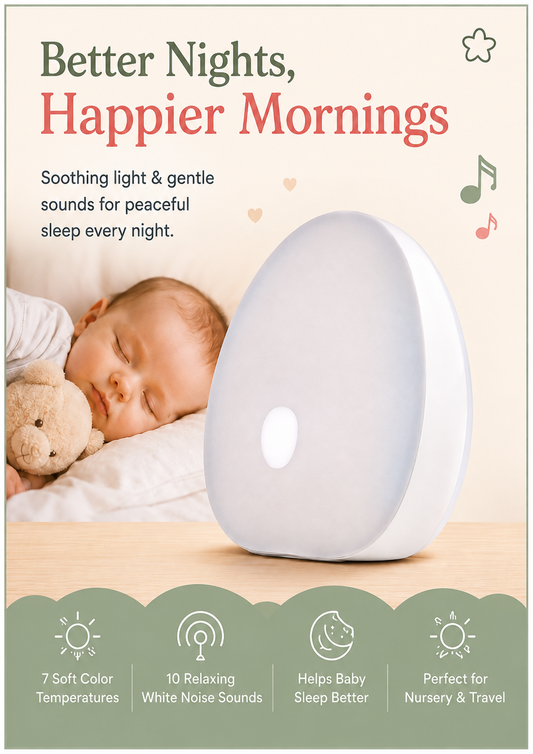 😴 Little Nestlings™ Peaceful Dreams White Noise Lamp
