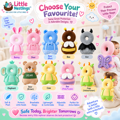 🐝 Little Nestlings™ BumbleGuard Baby Head Protector