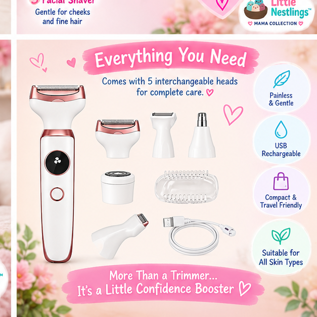 💕 Little Nestlings™ MamaGlow 5-in-1 Beauty Trimmer