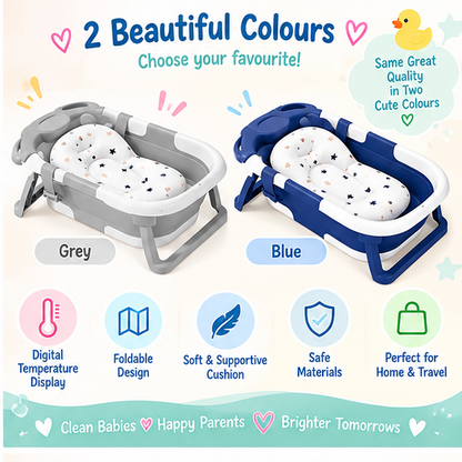 🛁 Little Nestlings™ Splash & Snuggle Foldable Baby Bath Tub