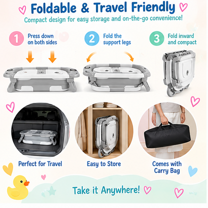 🛁 Little Nestlings™ Splash & Snuggle Foldable Baby Bath Tub