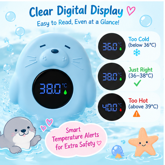 🛁 Little Nestlings™ SplashSafe Digital Bath Thermometer