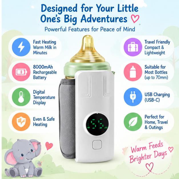 🍼 Little Nestlings™ WarmNest Portable Bottle Warmer