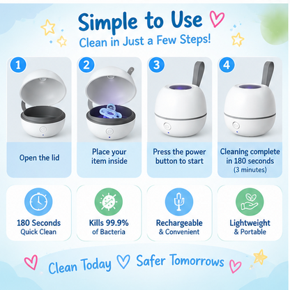 🍼 Little Nestlings™ PurePod Portable Pacifier Cleaner