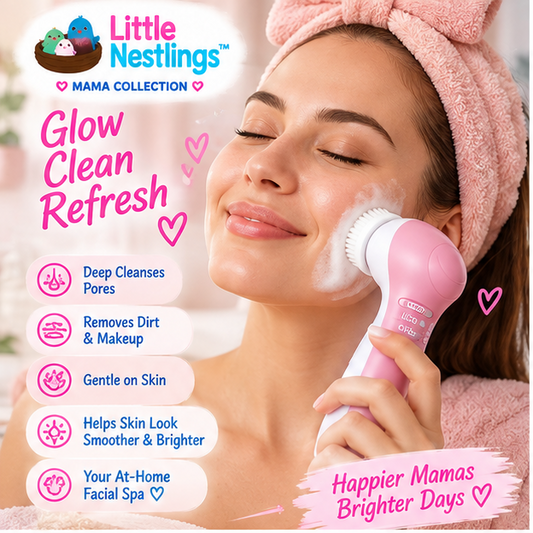 💕 Little Nestlings™ MamaGlow 7-in-1 Facial Cleansing & Massage Brush