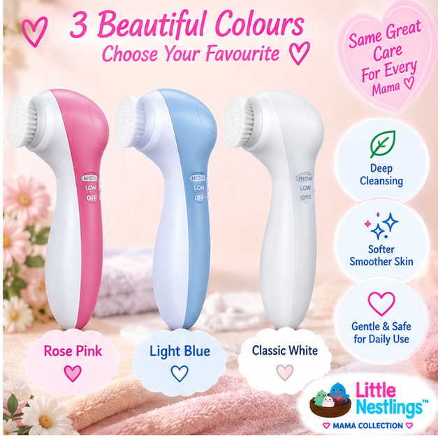 💕 Little Nestlings™ MamaGlow 7-in-1 Facial Cleansing & Massage Brush