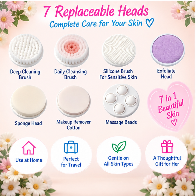 💕 Little Nestlings™ MamaGlow 7-in-1 Facial Cleansing & Massage Brush