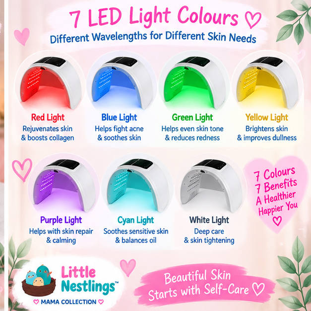 💕 Little Nestlings™ MamaGlow 7-Colour LED Light Therapy Dome