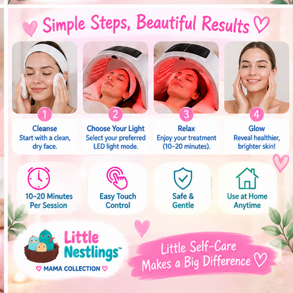 💕 Little Nestlings™ MamaGlow 7-Colour LED Light Therapy Dome