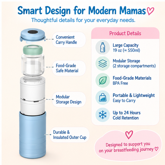 ❄️ Little Nestlings™ MamaChill 24H Breast Milk Cooler