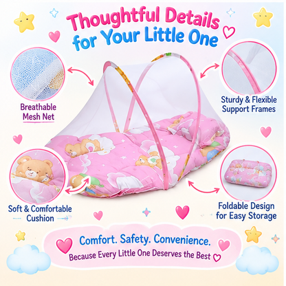 🩷💙 Little Nestlings™ DreamGuard Foldable Baby Mosquito Net Bed