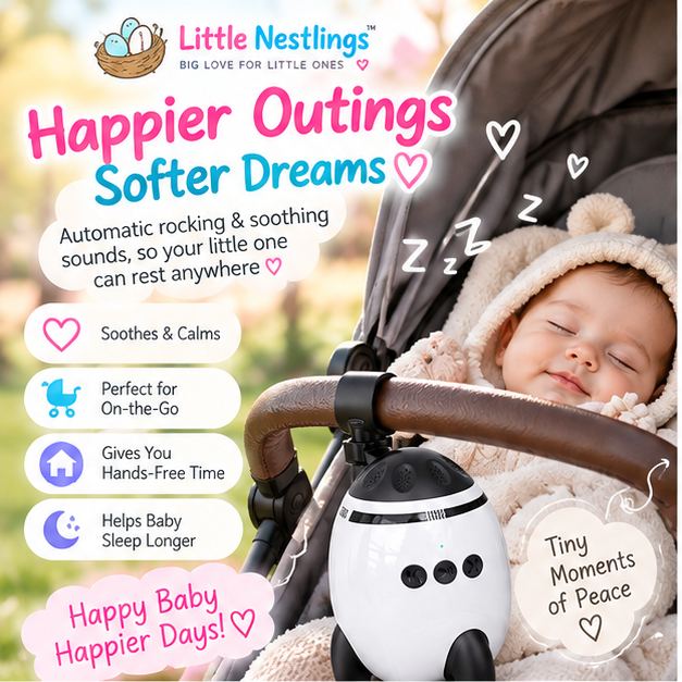 🌙 Little Nestlings™ DreamRock Automatic Baby Stroller Rocker