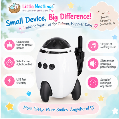 🌙 Little Nestlings™ DreamRock Automatic Baby Stroller Rocker