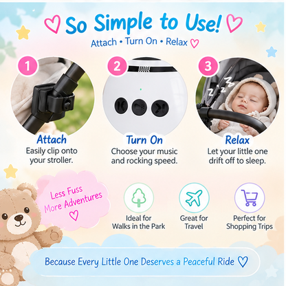 🌙 Little Nestlings™ DreamRock Automatic Baby Stroller Rocker