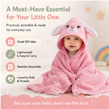 🐻 Little Nestlings™ Cozy Cuddles Hooded Towel