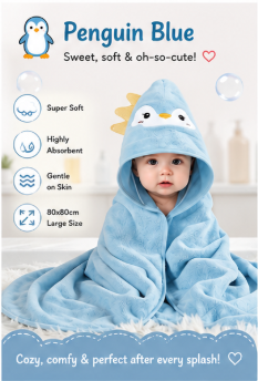 🐻 Little Nestlings™ Cozy Cuddles Hooded Towel