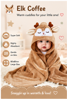 🐻 Little Nestlings™ Cozy Cuddles Hooded Towel